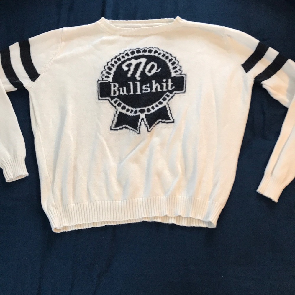 Brandy Melville “no bullshit” pbr logo sweater
